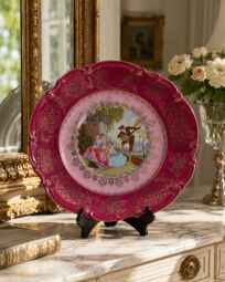 Luxusný starožitný porcelánový podnos